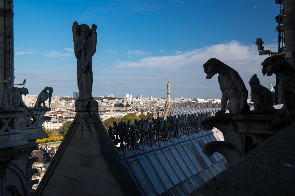 on the roof and contained in the Cathédrale de Paris